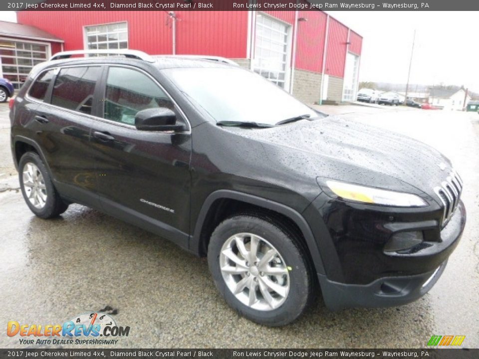 2017 Jeep Cherokee Limited 4x4 Diamond Black Crystal Pearl / Black Photo #8