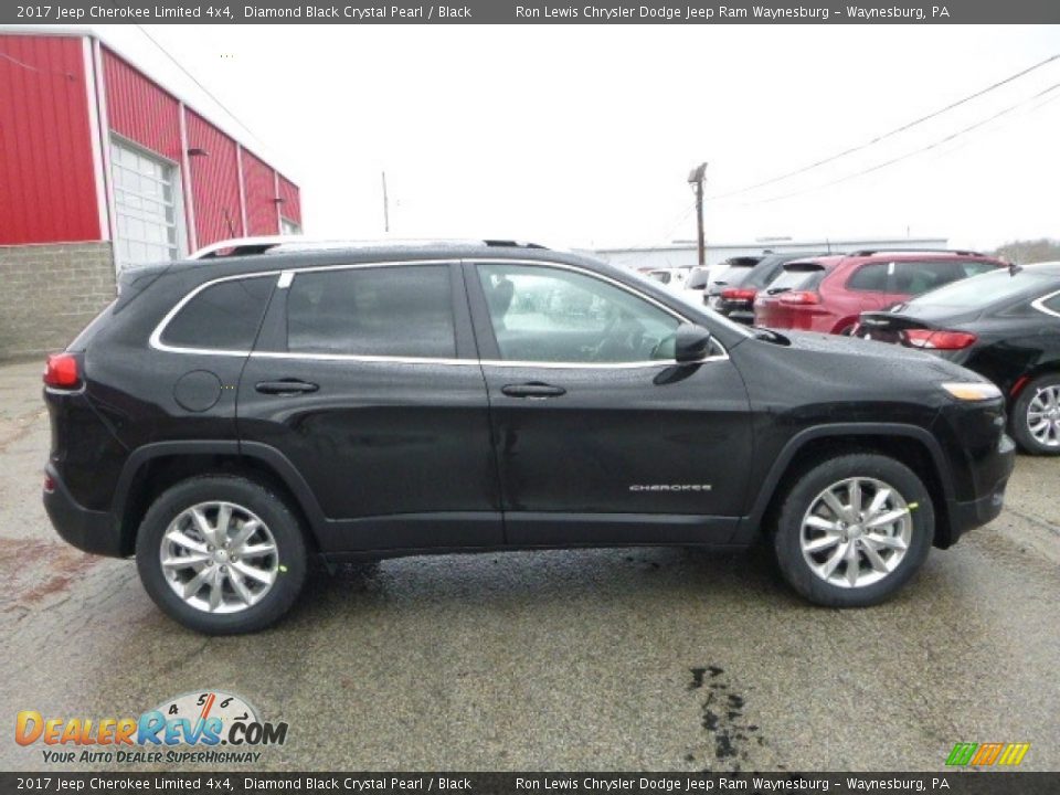2017 Jeep Cherokee Limited 4x4 Diamond Black Crystal Pearl / Black Photo #9