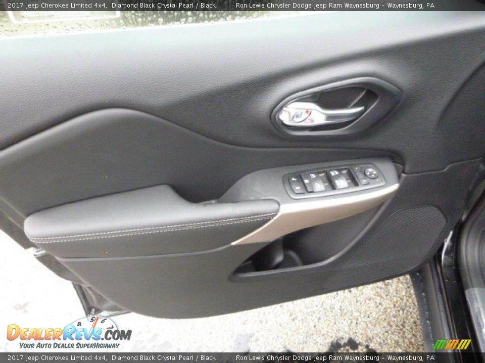 2017 Jeep Cherokee Limited 4x4 Diamond Black Crystal Pearl / Black Photo #15
