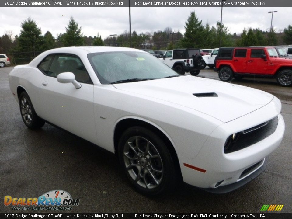2017 Dodge Challenger GT AWD White Knuckle / Black/Ruby Red Photo #9