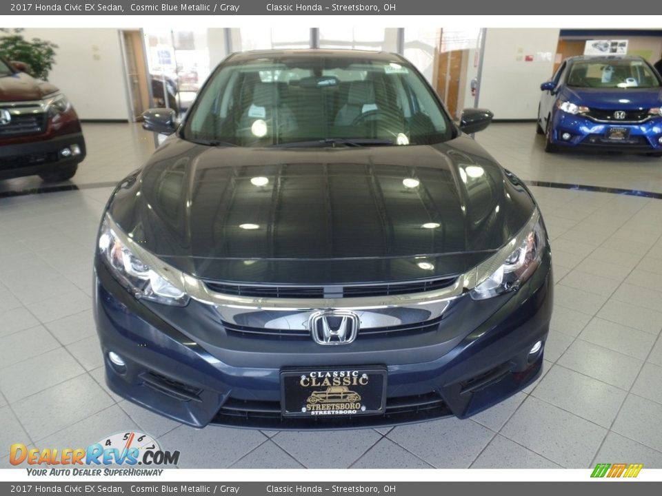 2017 Honda Civic EX Sedan Cosmic Blue Metallic / Gray Photo #3