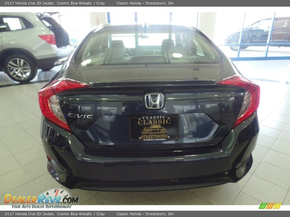 2017 Honda Civic EX Sedan Cosmic Blue Metallic / Gray Photo #4