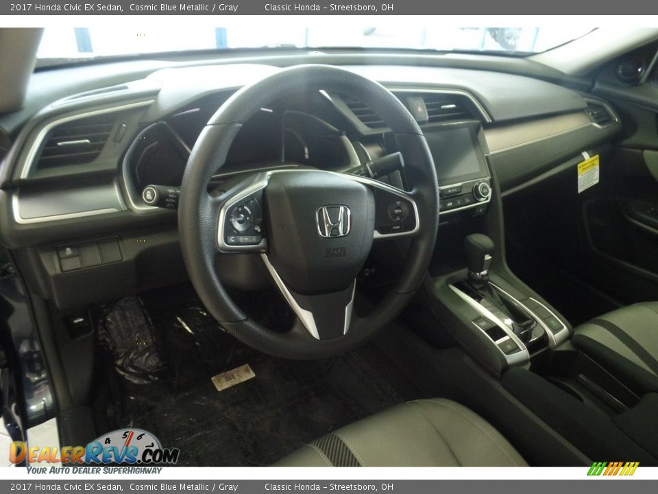2017 Honda Civic EX Sedan Cosmic Blue Metallic / Gray Photo #7