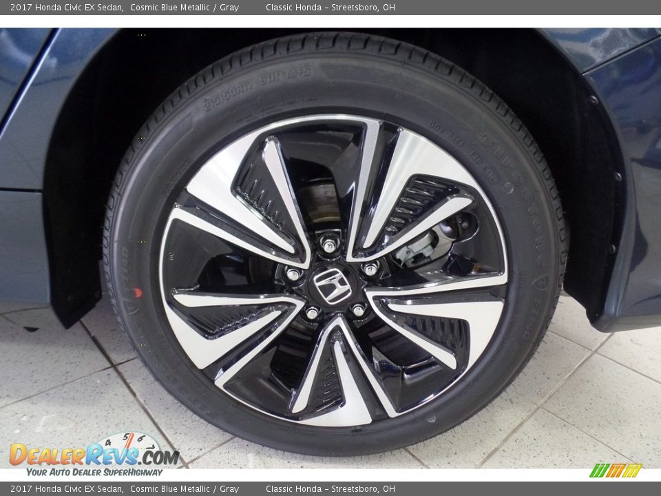 2017 Honda Civic EX Sedan Cosmic Blue Metallic / Gray Photo #15