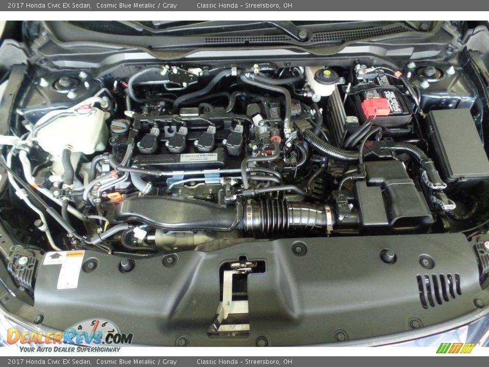 2017 Honda Civic EX Sedan Cosmic Blue Metallic / Gray Photo #16