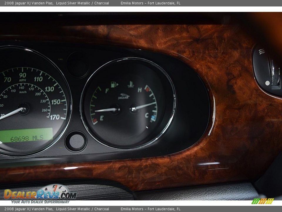 2008 Jaguar XJ Vanden Plas Liquid Silver Metallic / Charcoal Photo #38