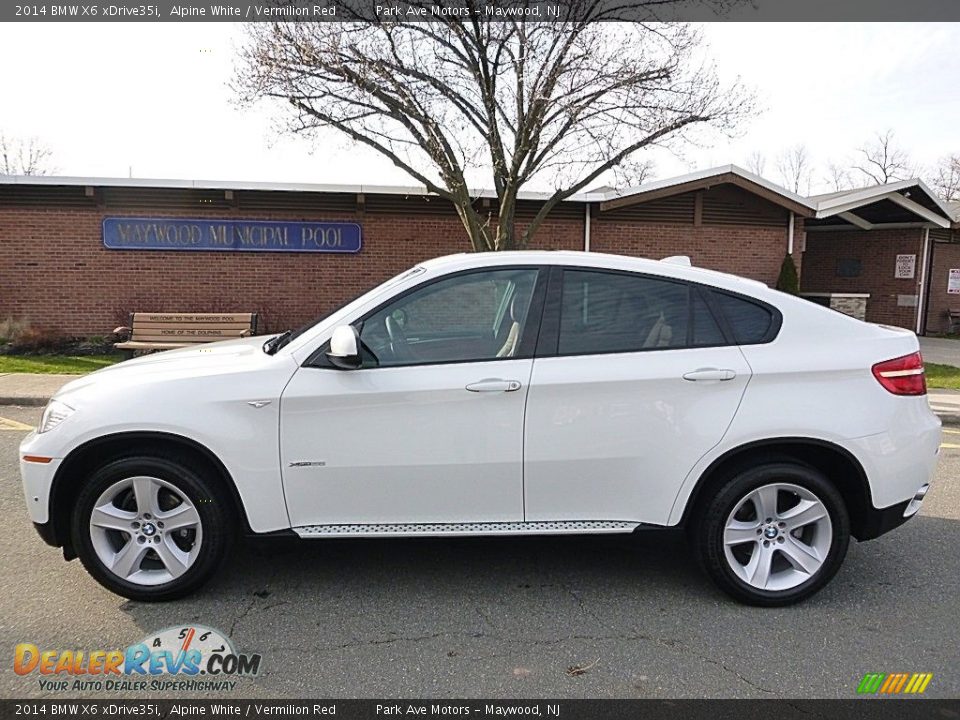 2014 BMW X6 xDrive35i Alpine White / Vermilion Red Photo #2