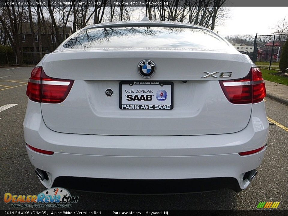 2014 BMW X6 xDrive35i Alpine White / Vermilion Red Photo #4
