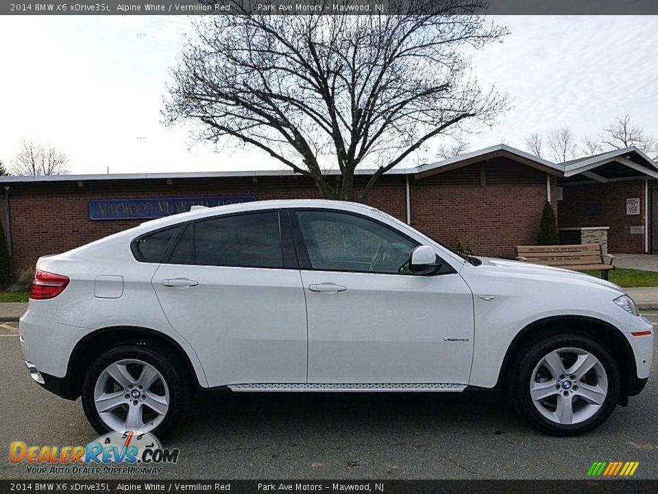 2014 BMW X6 xDrive35i Alpine White / Vermilion Red Photo #6