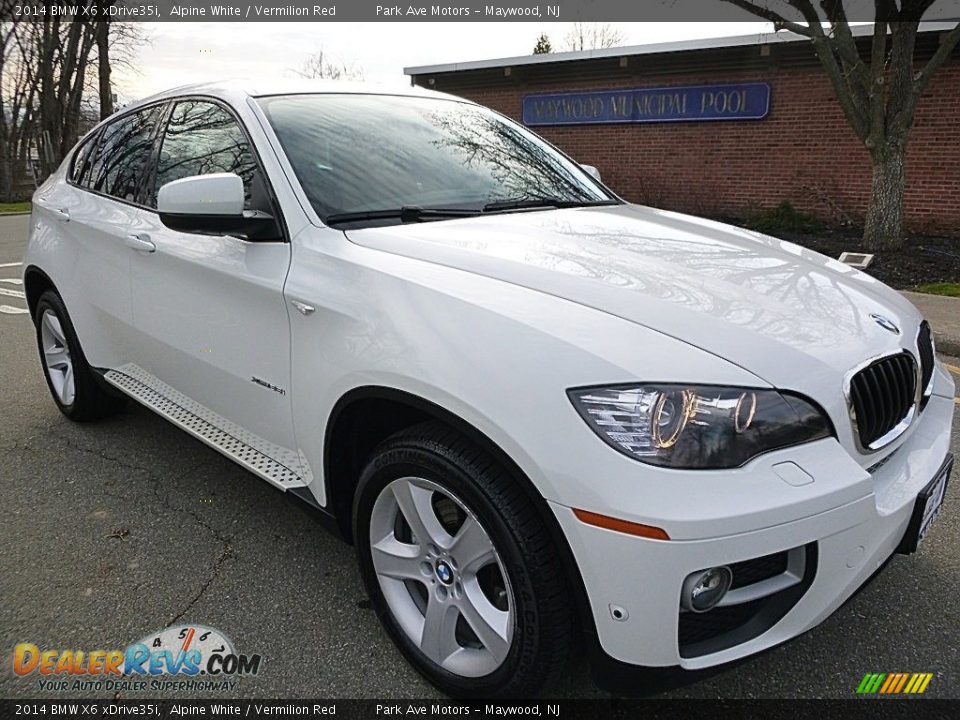 2014 BMW X6 xDrive35i Alpine White / Vermilion Red Photo #7
