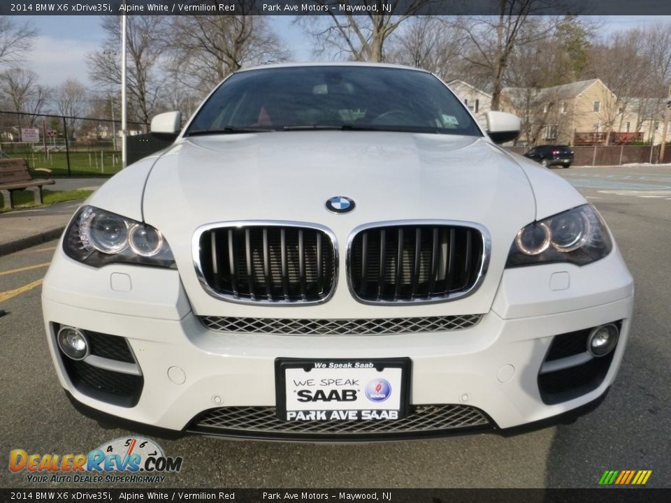 2014 BMW X6 xDrive35i Alpine White / Vermilion Red Photo #9
