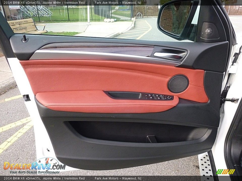 2014 BMW X6 xDrive35i Alpine White / Vermilion Red Photo #10