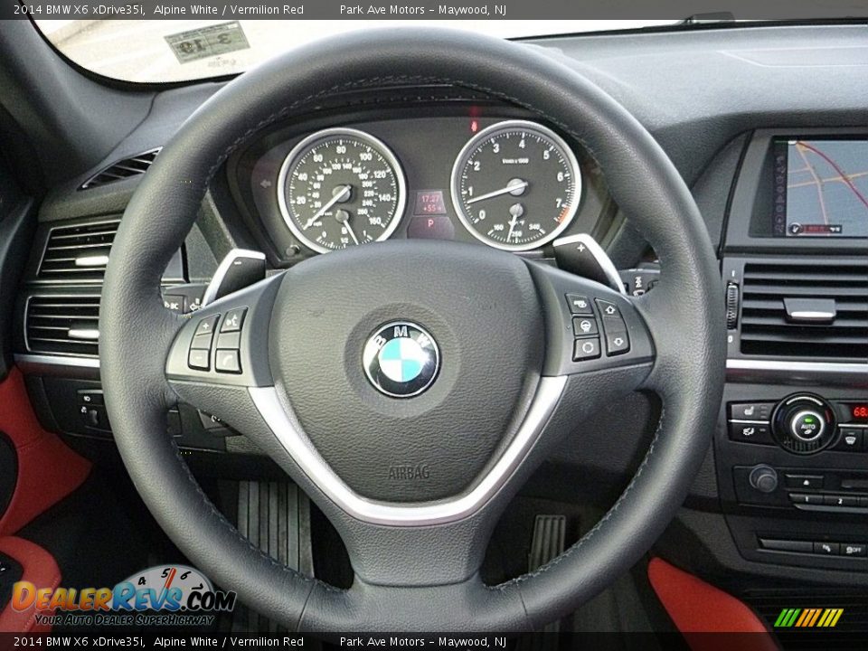 2014 BMW X6 xDrive35i Alpine White / Vermilion Red Photo #29