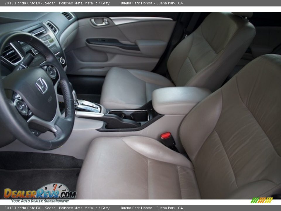 2013 Honda Civic EX-L Sedan Polished Metal Metallic / Gray Photo #3