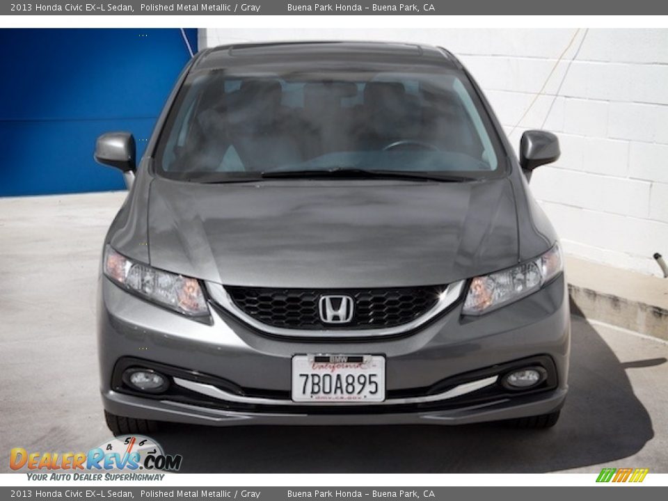 2013 Honda Civic EX-L Sedan Polished Metal Metallic / Gray Photo #7