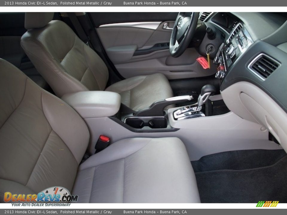 2013 Honda Civic EX-L Sedan Polished Metal Metallic / Gray Photo #17