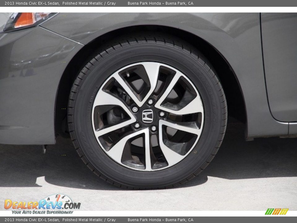 2013 Honda Civic EX-L Sedan Polished Metal Metallic / Gray Photo #26