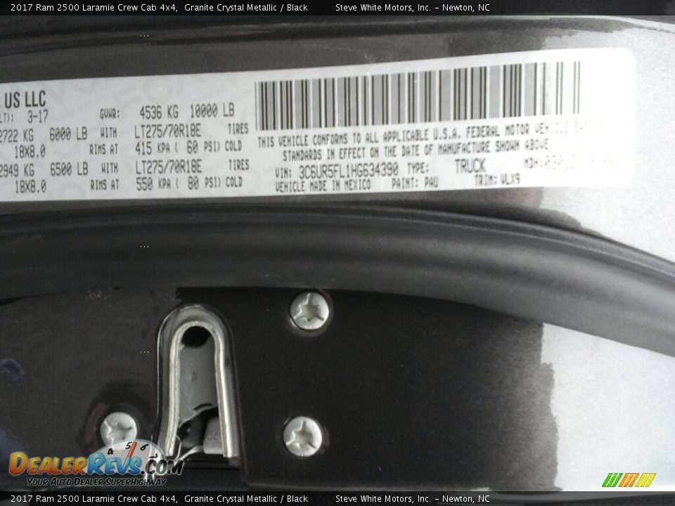 2017 Ram 2500 Laramie Crew Cab 4x4 Granite Crystal Metallic / Black Photo #28