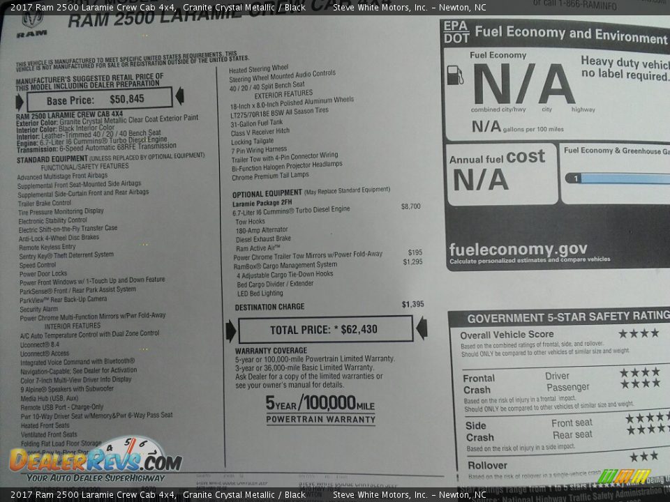2017 Ram 2500 Laramie Crew Cab 4x4 Granite Crystal Metallic / Black Photo #29