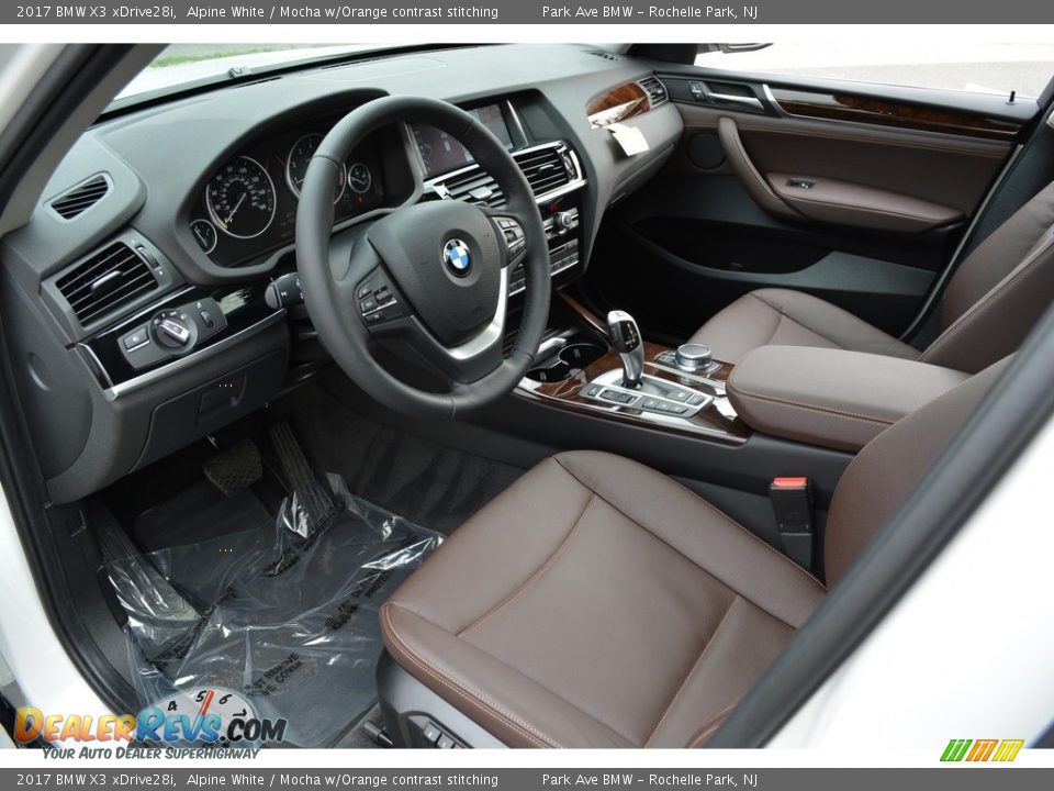 Mocha w/Orange contrast stitching Interior - 2017 BMW X3 xDrive28i Photo #10