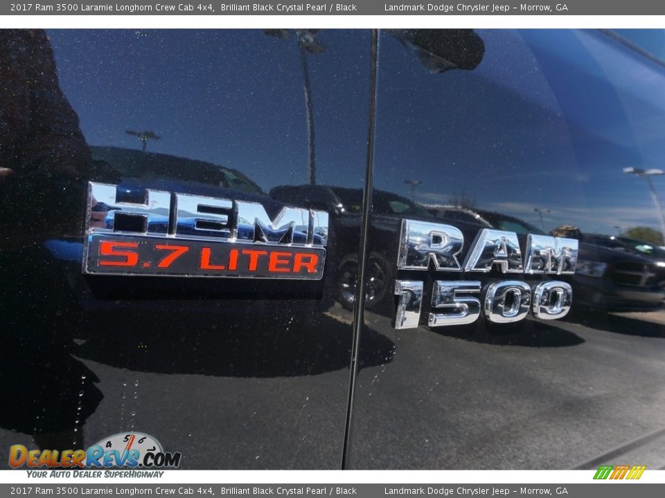 2017 Ram 3500 Laramie Longhorn Crew Cab 4x4 Brilliant Black Crystal Pearl / Black Photo #6