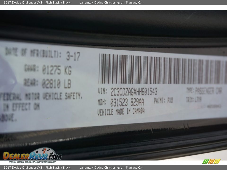 2017 Dodge Challenger SXT Pitch Black / Black Photo #9