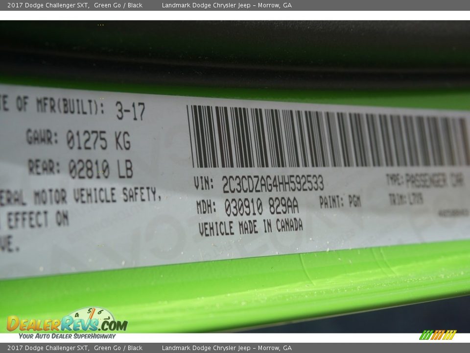 2017 Dodge Challenger SXT Green Go / Black Photo #9