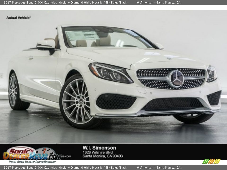 2017 Mercedes-Benz C 300 Cabriolet designo Diamond White Metallic / Silk Beige/Black Photo #1