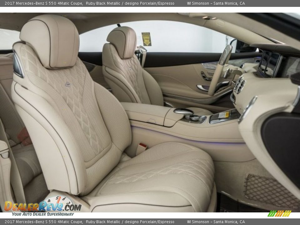 2017 Mercedes-Benz S 550 4Matic Coupe Ruby Black Metallic / designo Porcelain/Espresso Photo #2