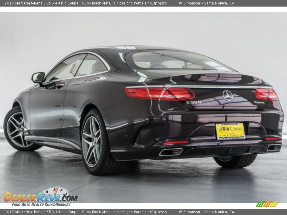 2017 Mercedes-Benz S 550 4Matic Coupe Ruby Black Metallic / designo Porcelain/Espresso Photo #3