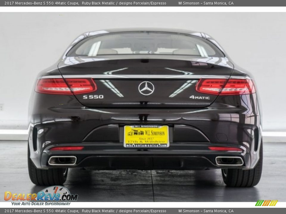 2017 Mercedes-Benz S 550 4Matic Coupe Ruby Black Metallic / designo Porcelain/Espresso Photo #4