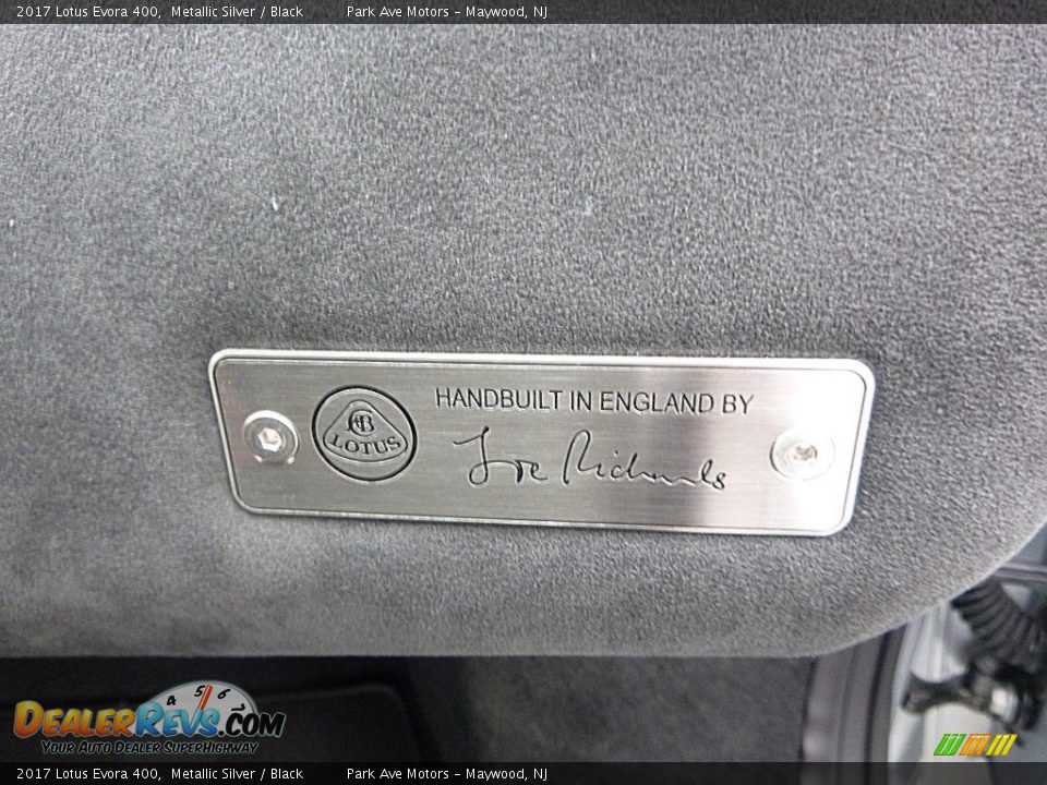 Info Tag of 2017 Lotus Evora 400 Photo #21