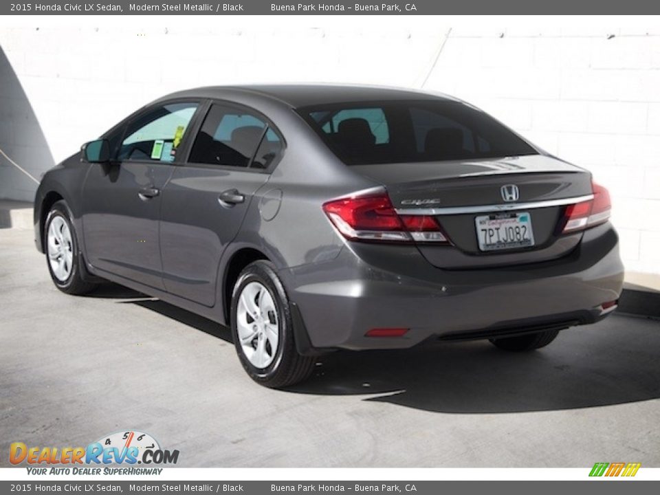 2015 Honda Civic LX Sedan Modern Steel Metallic / Black Photo #2