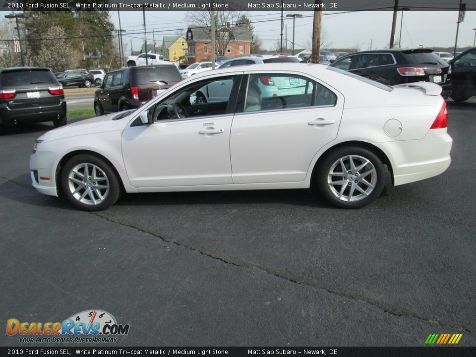 2010 Ford Fusion SEL White Platinum Tri-coat Metallic / Medium Light Stone Photo #9