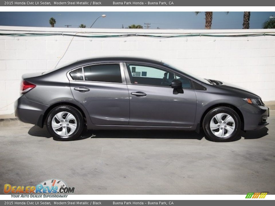 2015 Honda Civic LX Sedan Modern Steel Metallic / Black Photo #8