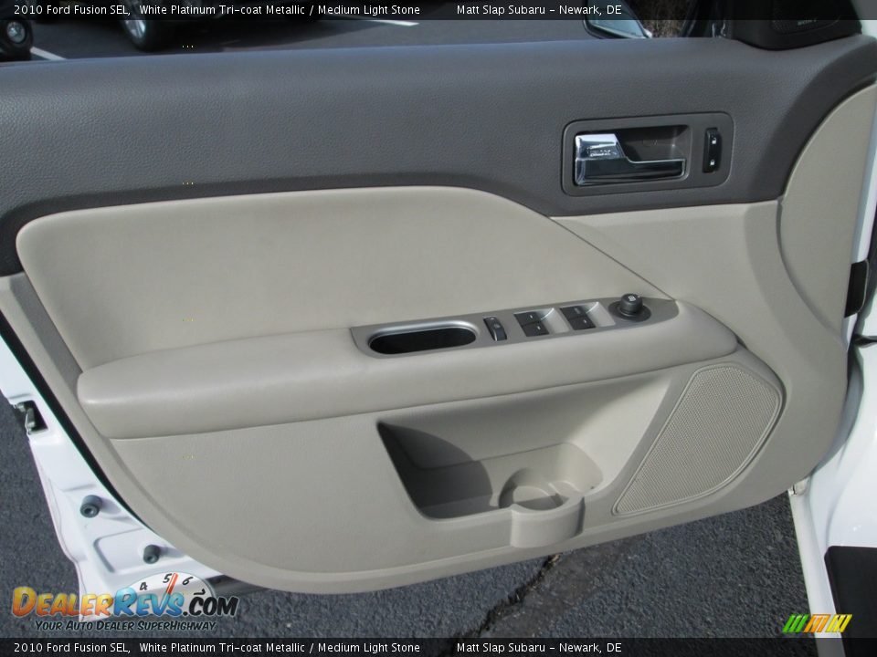 2010 Ford Fusion SEL White Platinum Tri-coat Metallic / Medium Light Stone Photo #13
