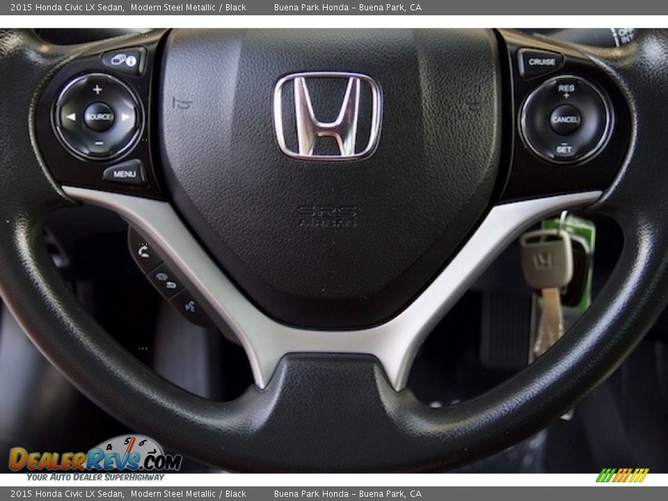 2015 Honda Civic LX Sedan Modern Steel Metallic / Black Photo #11