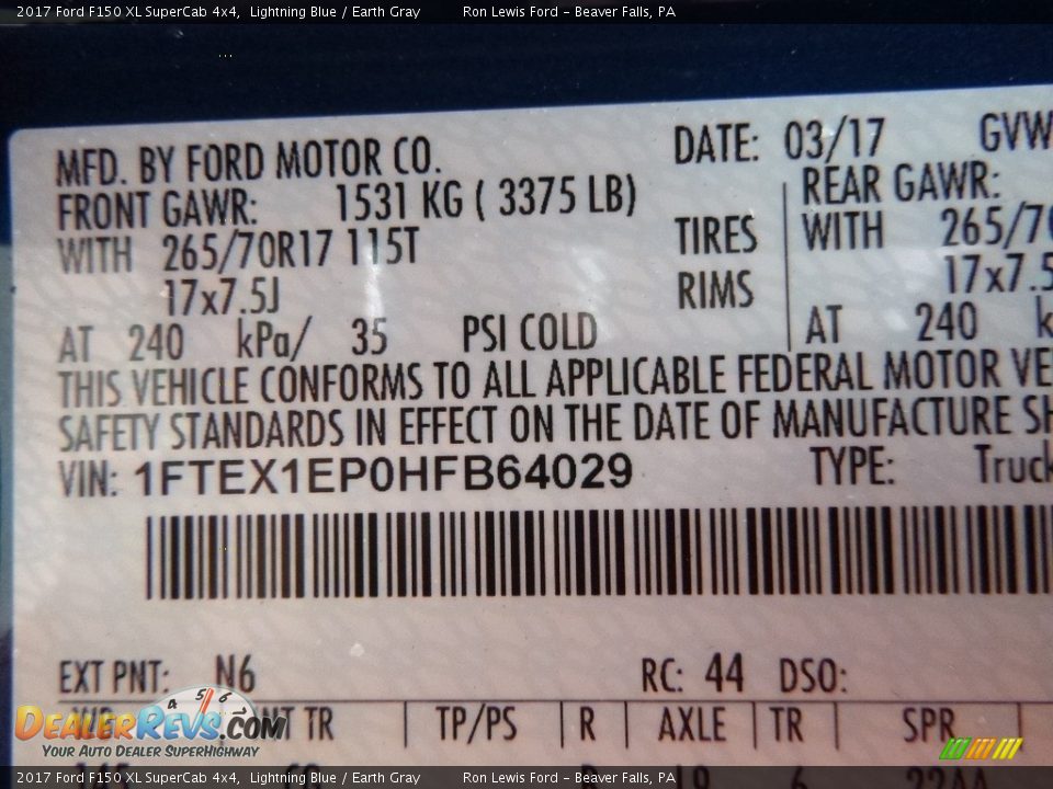 2017 Ford F150 XL SuperCab 4x4 Lightning Blue / Earth Gray Photo #15