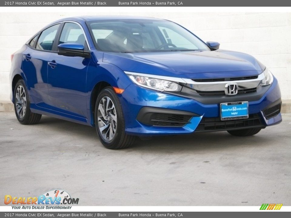 2017 Honda Civic EX Sedan Aegean Blue Metallic / Black Photo #1