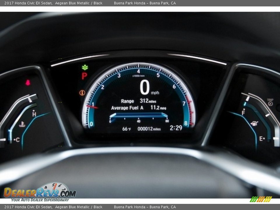 2017 Honda Civic EX Sedan Aegean Blue Metallic / Black Photo #17