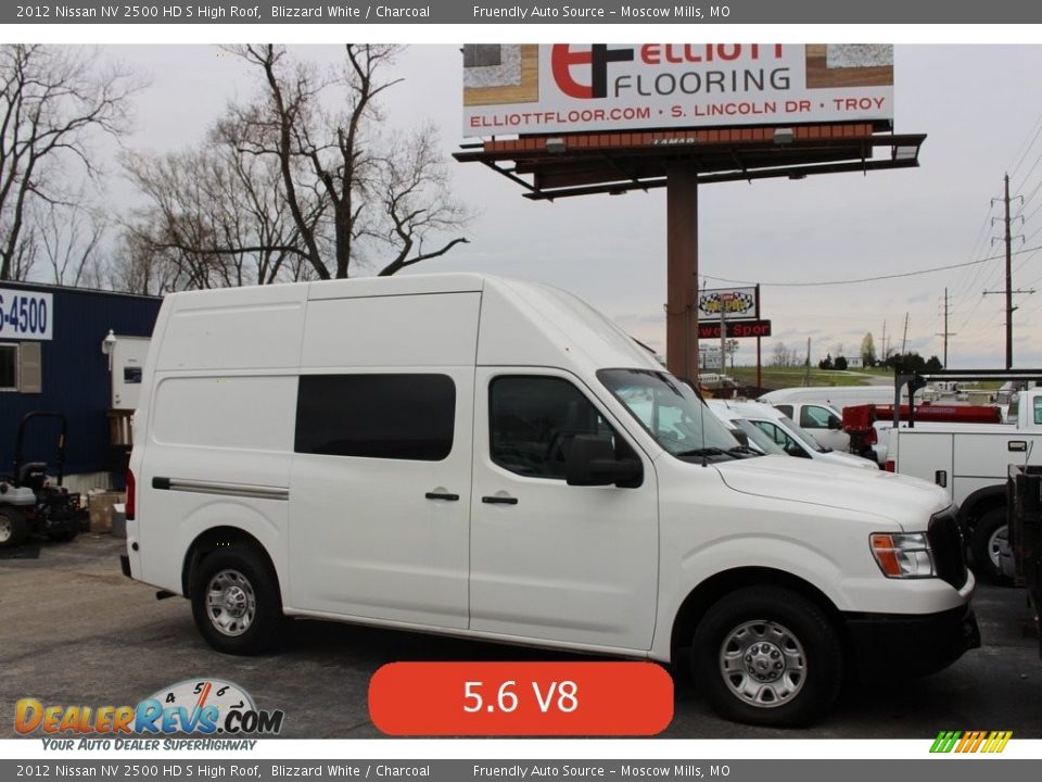 2012 Nissan NV 2500 HD S High Roof Blizzard White / Charcoal Photo #4