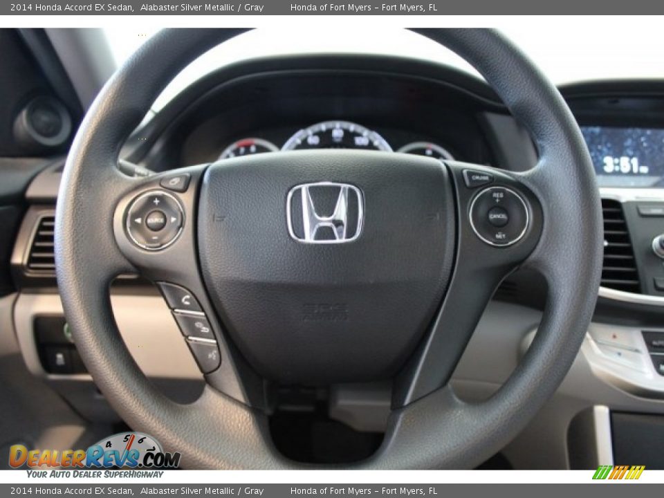 2014 Honda Accord EX Sedan Alabaster Silver Metallic / Gray Photo #12