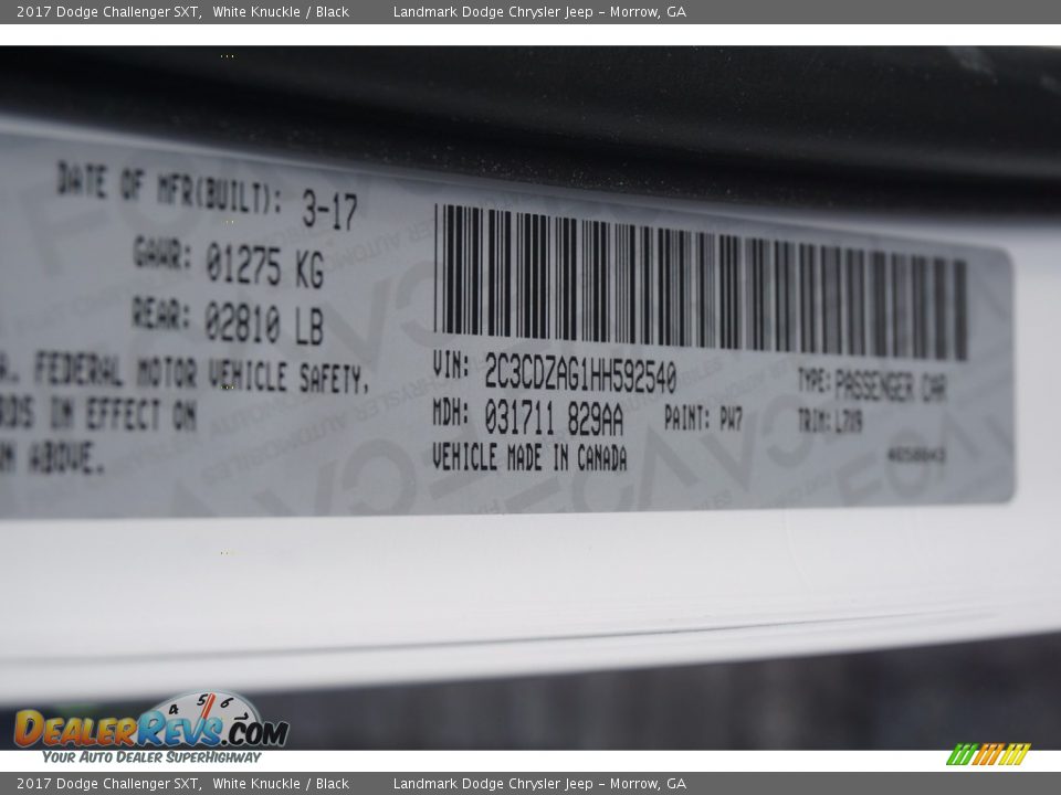 2017 Dodge Challenger SXT White Knuckle / Black Photo #9