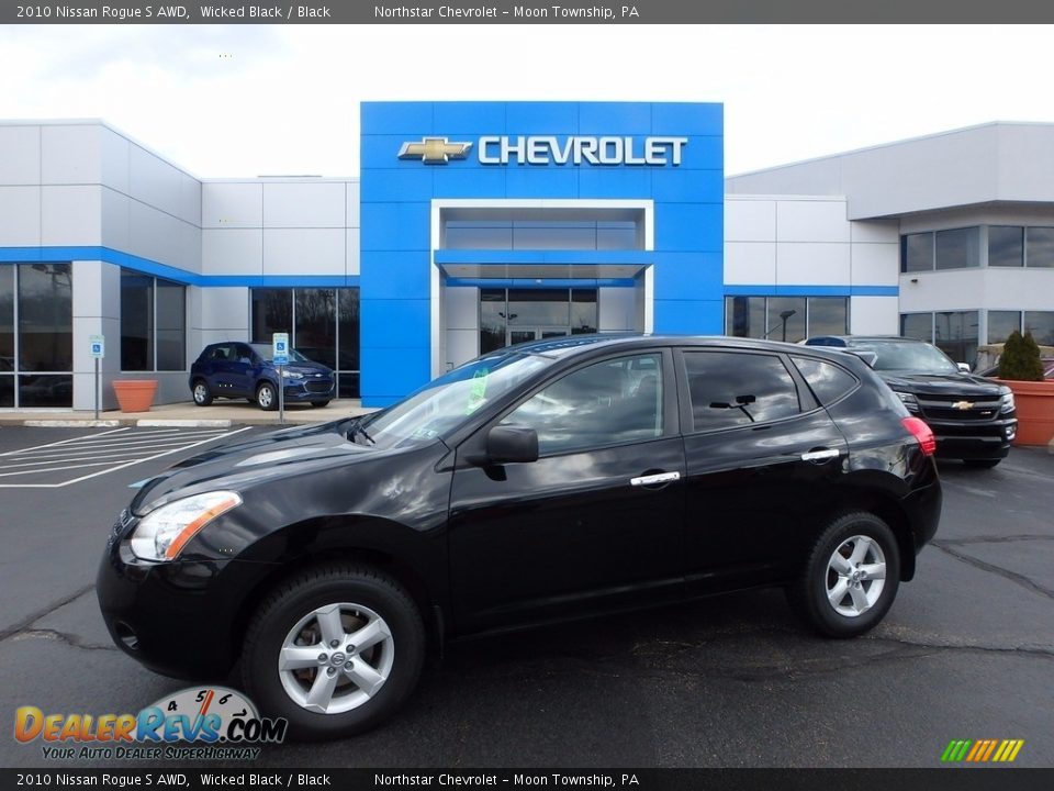 2010 Nissan Rogue S AWD Wicked Black / Black Photo #1