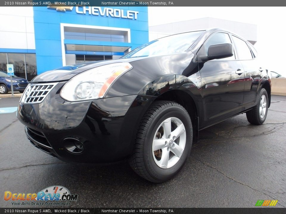 2010 Nissan Rogue S AWD Wicked Black / Black Photo #2