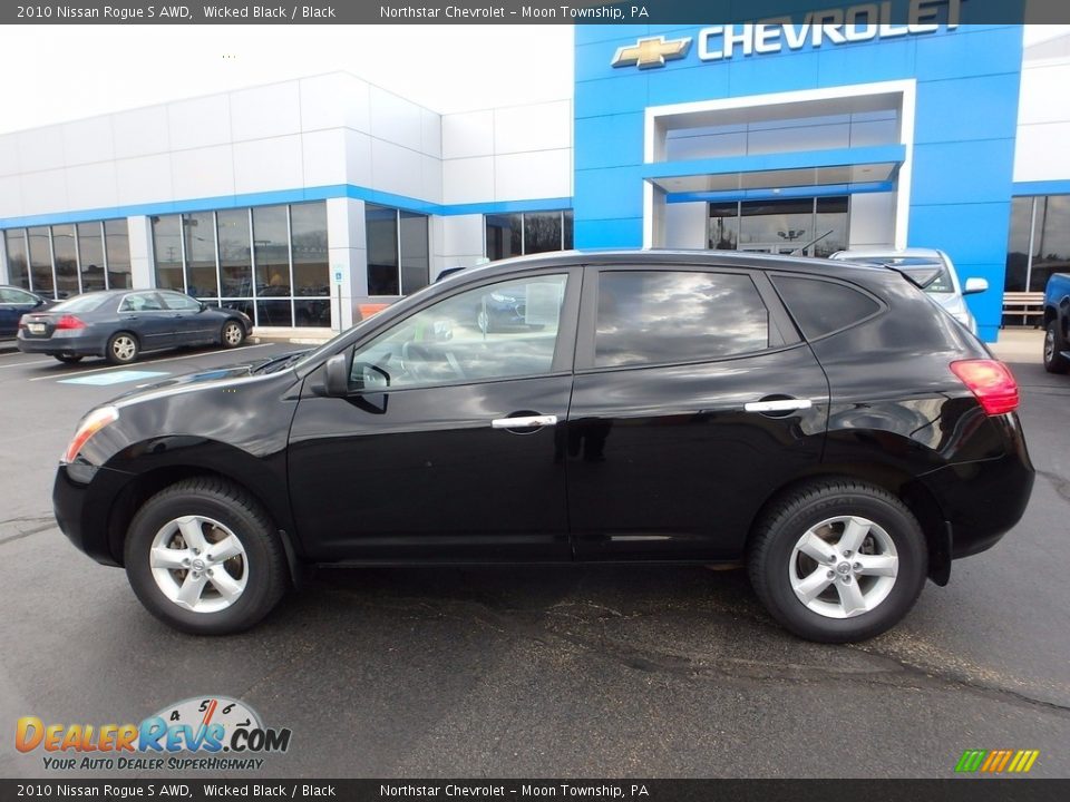 2010 Nissan Rogue S AWD Wicked Black / Black Photo #3