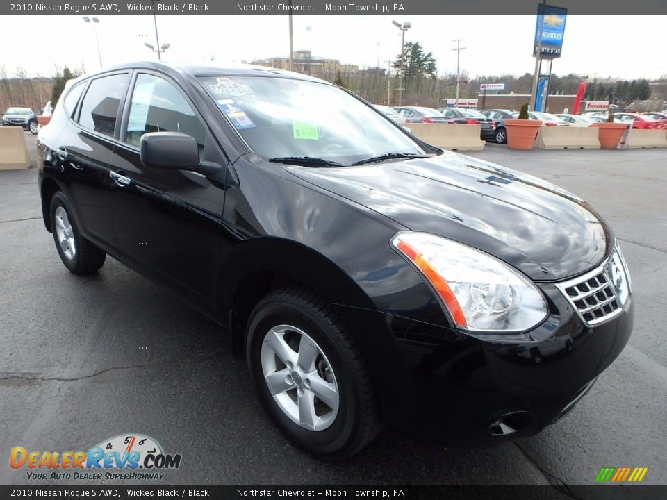2010 Nissan Rogue S AWD Wicked Black / Black Photo #11