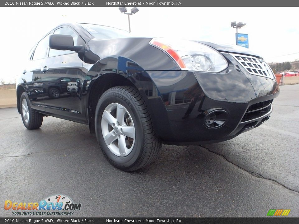 2010 Nissan Rogue S AWD Wicked Black / Black Photo #12