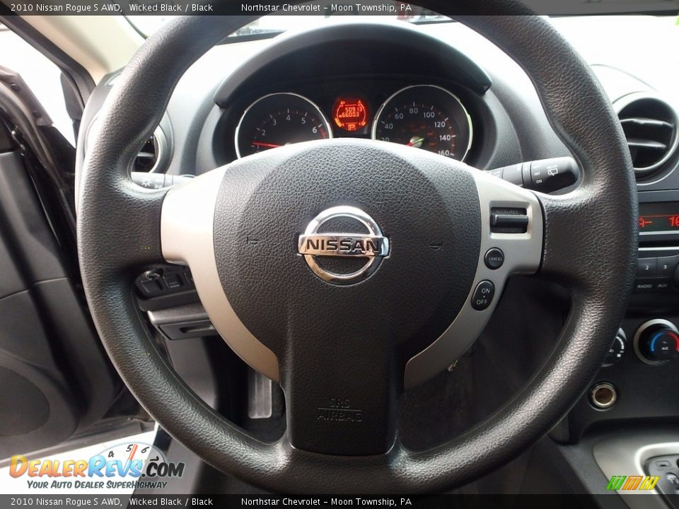 2010 Nissan Rogue S AWD Wicked Black / Black Photo #25