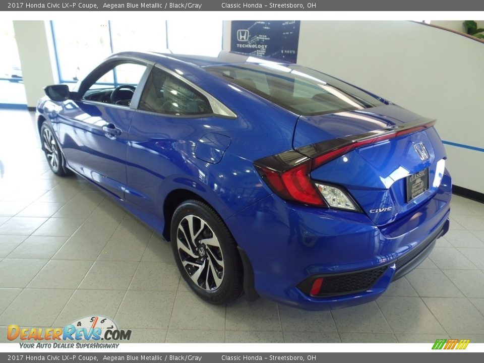 2017 Honda Civic LX-P Coupe Aegean Blue Metallic / Black/Gray Photo #2